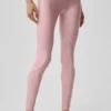 High-Waist Airlift 7/8-legging met fijne strepen – Vintage Pink