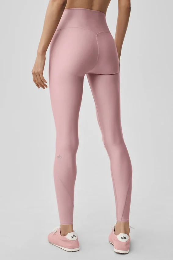 High-Waist Airlift 7/8-legging met fijne strepen – Vintage Pink