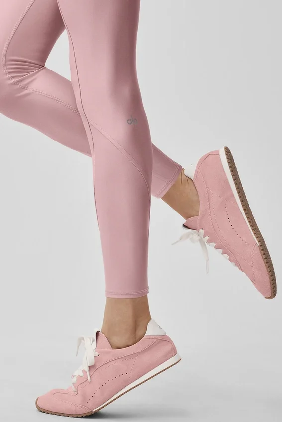 High-Waist Airlift 7/8-legging met fijne strepen – Vintage Pink