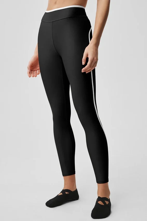 High-Waist Airlift 7/8-legging - Zwart/Wit