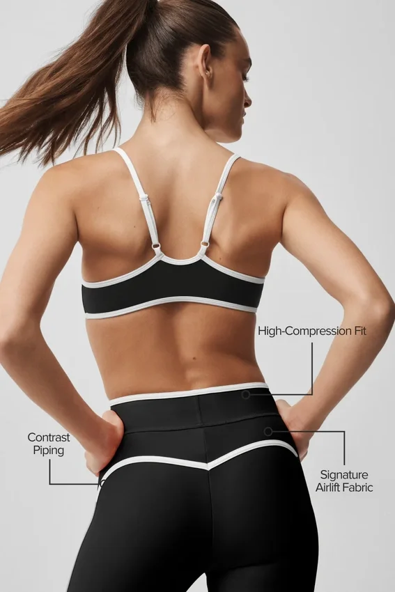 High-Waist Airlift 7/8-legging - Zwart/Wit