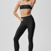High-Waist Airlift 7/8-legging - Zwart/Wit