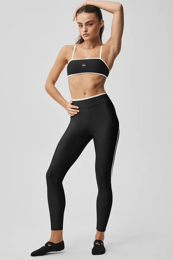 High-Waist Airlift 7/8-legging - Zwart/Wit