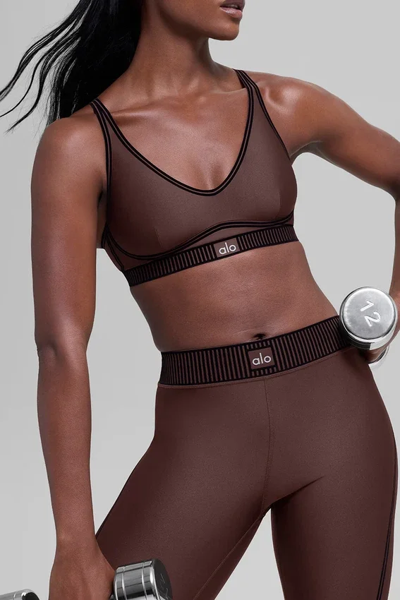 High-Waist Airlift 7/8-lengte Legging – Brownstone