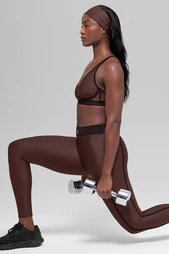 High-Waist Airlift 7/8-lengte Legging – Brownstone