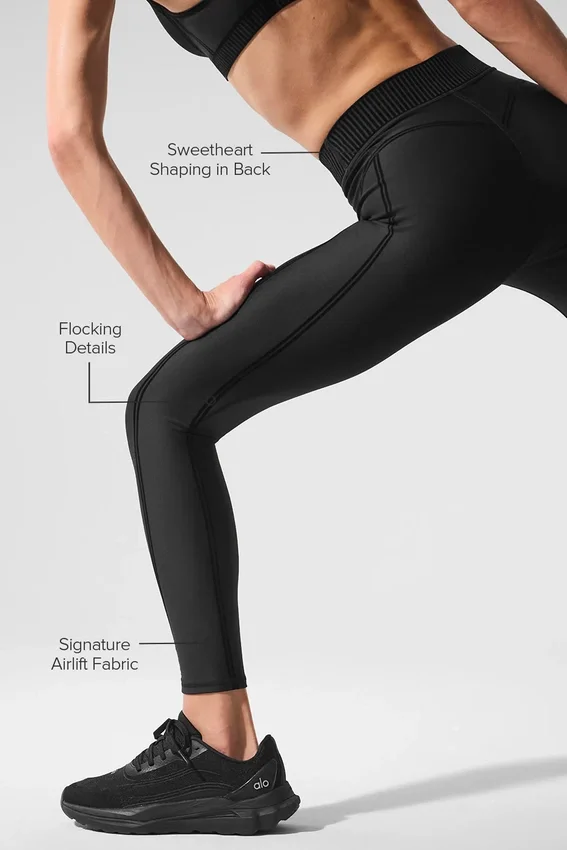 High-Waist Airlift 7/8-lengte Legging - Zwart