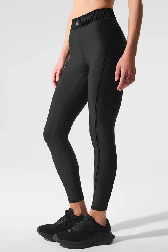 High-Waist Airlift 7/8-lengte Legging - Zwart