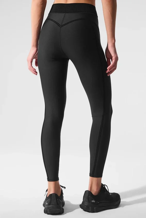 High-Waist Airlift 7/8-lengte Legging - Zwart