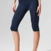 High-Waist Airlift Capri-legging - Marineblauw