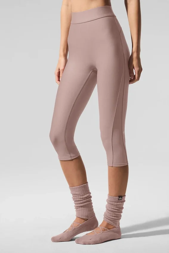 High-Waist Airlift Capri met perfecte pasvorm - Taupe