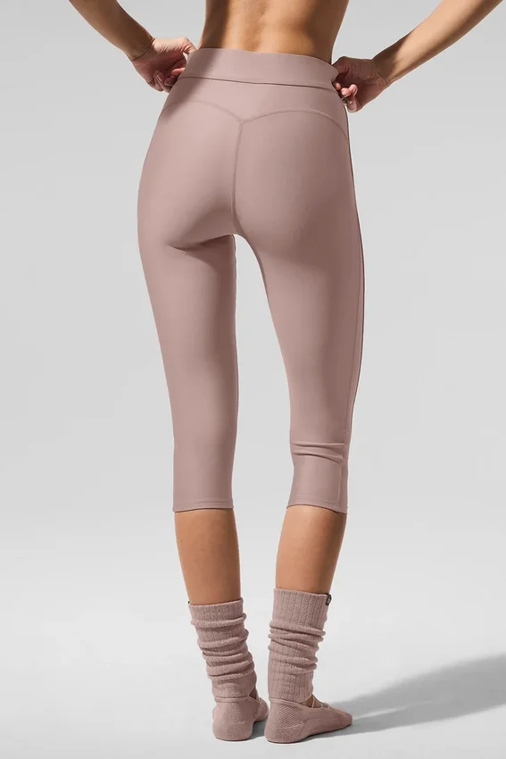 High-Waist Airlift Capri met perfecte pasvorm - Taupe