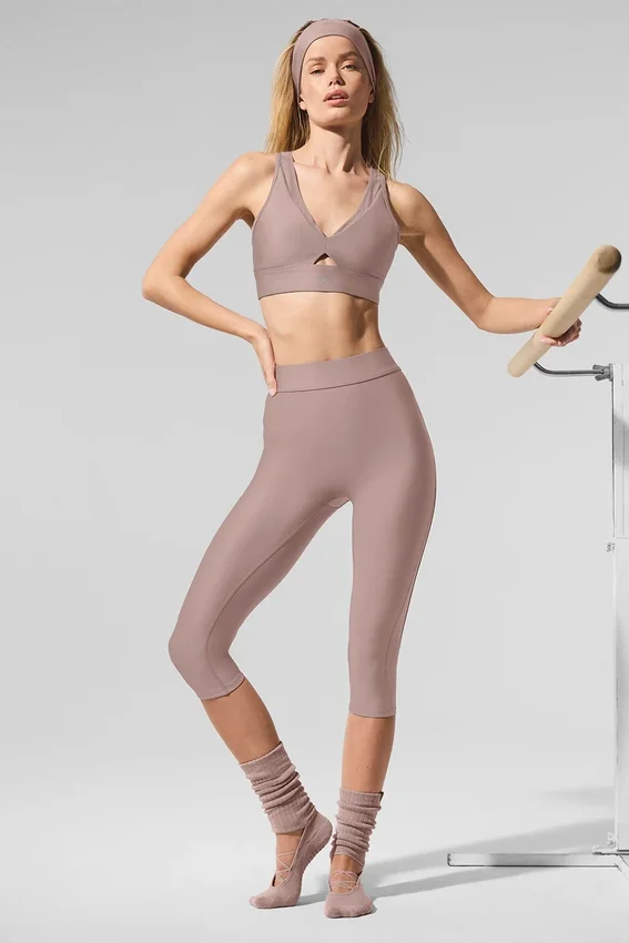 High-Waist Airlift Capri met perfecte pasvorm - Taupe