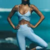High-Waist Airlift capri - Seashell Blue