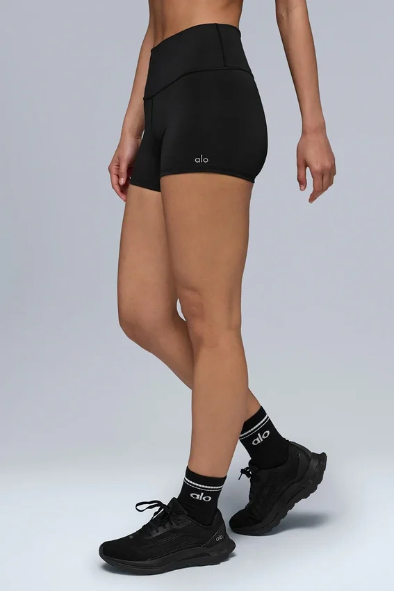 High-Waist Airlift-korte broek van 3" - Zwart