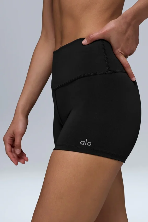 High-Waist Airlift-korte broek van 3" - Zwart