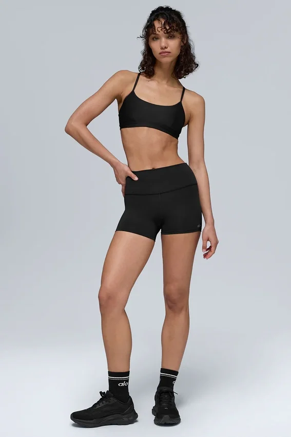 High-Waist Airlift-korte broek van 3" - Zwart
