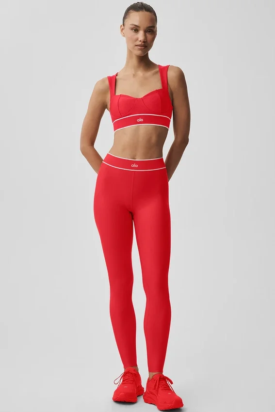 High-Waist Airlift Legging - Felrood/Wit
