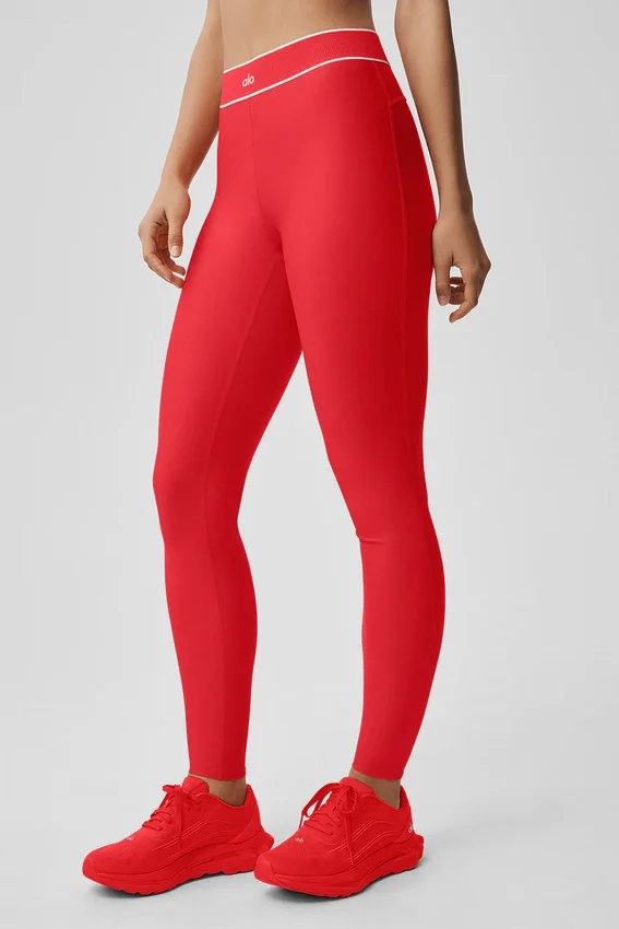 High-Waist Airlift Legging - Felrood/Wit