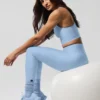 High-Waist Airlift Legging – Seashell Blue