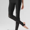 High-Waist Airlift Mesh Legging met beugels – Zwart