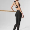 High-Waist Airlift Mesh Legging met beugels – Zwart