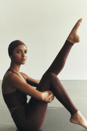 High-Waist Airlift strakke legging - Brownstone