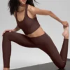 High-Waist Airlift strakke legging - Brownstone
