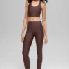 High-Waist Airlift strakke legging - Brownstone