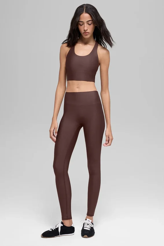 High-Waist Airlift strakke legging - Brownstone