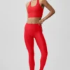 High-Waist Airlift strakke legging – felrood