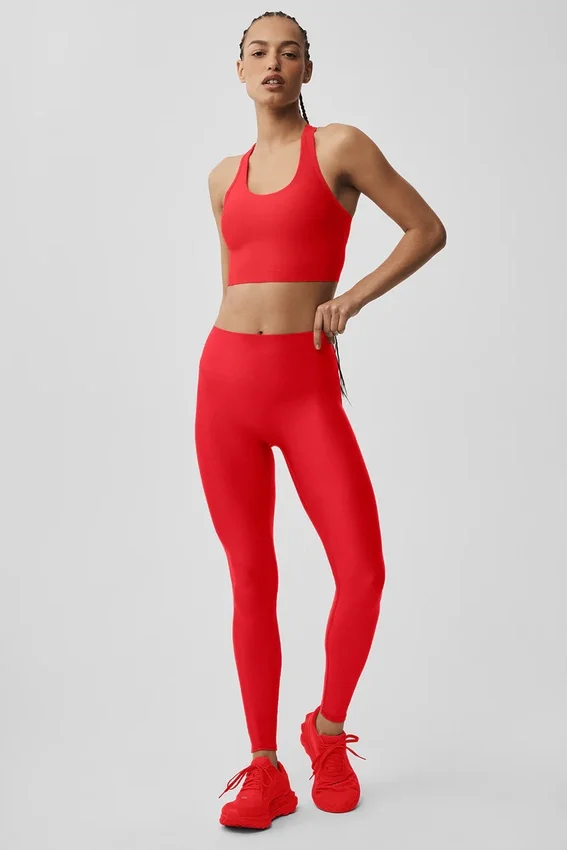 High-Waist Airlift strakke legging – felrood