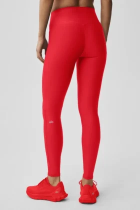 High-Waist Airlift strakke legging – felrood