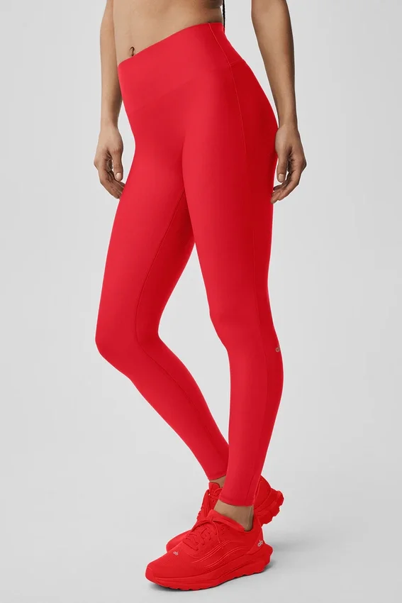 High-Waist Airlift strakke legging – felrood