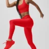 High-Waist Airlift strakke legging – felrood