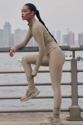 High-Waist Airlift strakke legging - Gravel