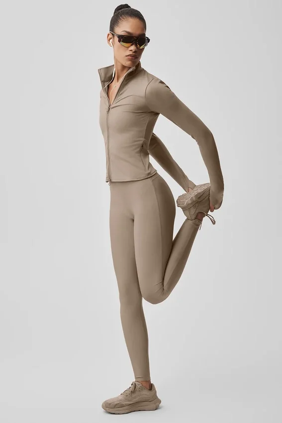 High-Waist Airlift strakke legging - Gravel