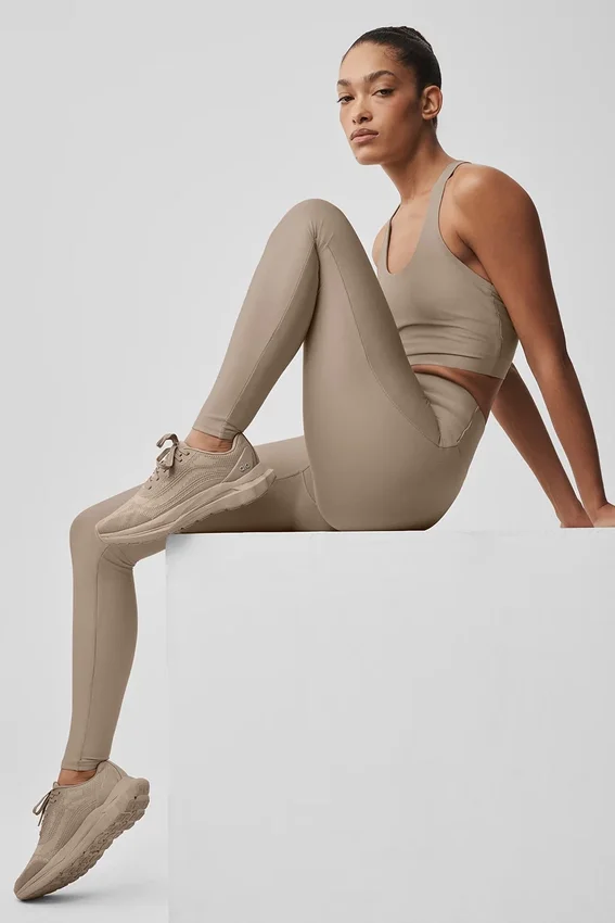 High-Waist Airlift strakke legging - Gravel