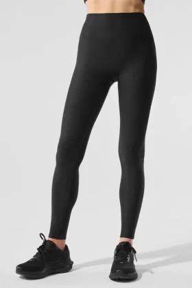 High-Waist Airlift strakke legging - Zwart