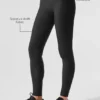 High-Waist Airlift strakke legging - Zwart