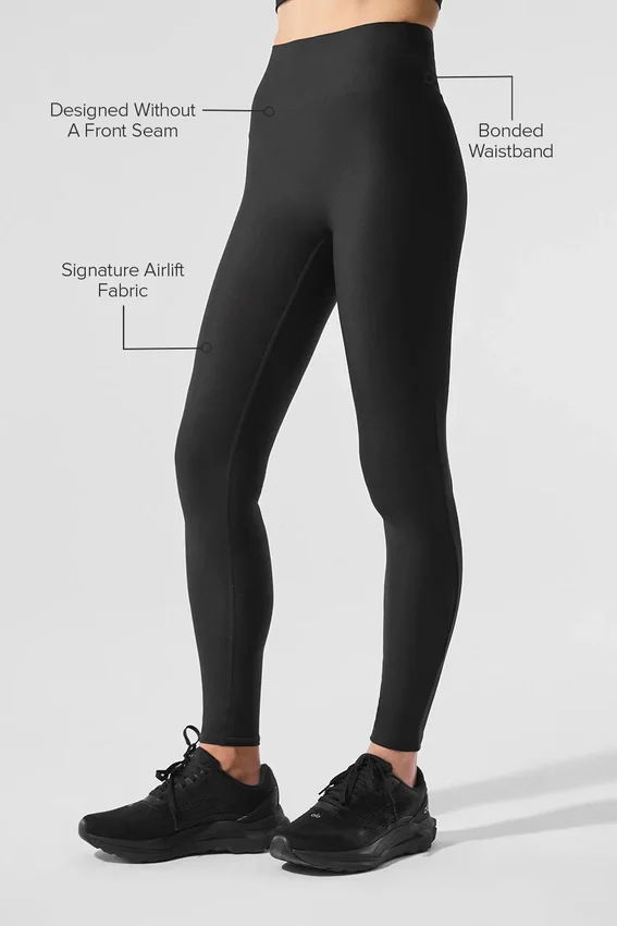 High-Waist Airlift strakke legging - Zwart