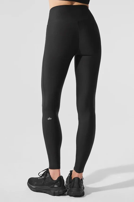 High-Waist Airlift strakke legging - Zwart