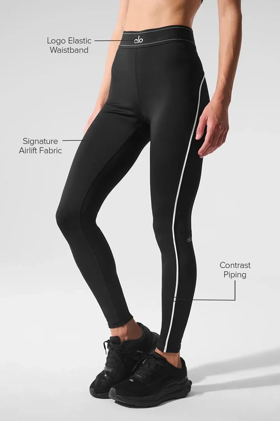 High-Waist Airlift Suit Up Leggings - Zwart/Wit