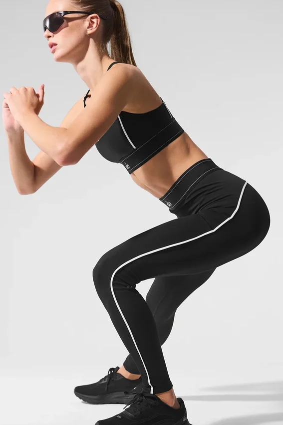 High-Waist Airlift Suit Up Leggings - Zwart/Wit