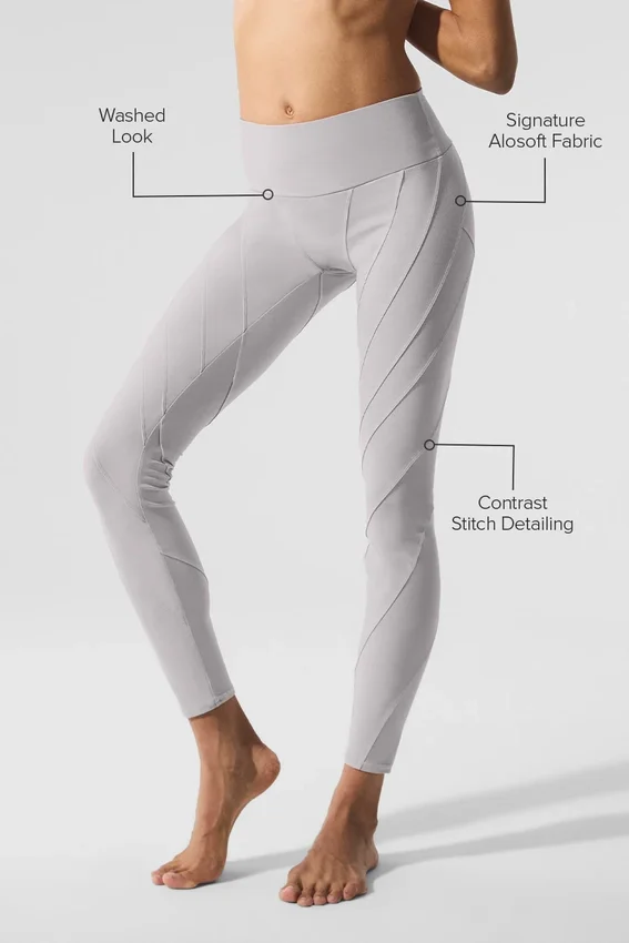 High-Waist Alosoft Sunray Legging - Grey Sky Wash