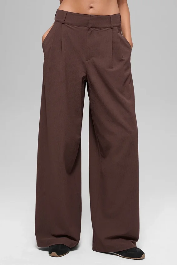 High-Waist Dreamscape-broek (lang) - Brownstone