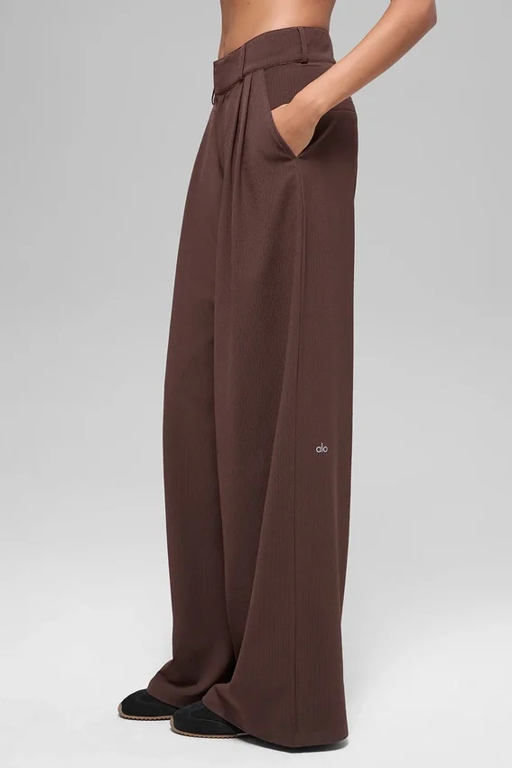 High-Waist Dreamscape-broek (lang) - Brownstone