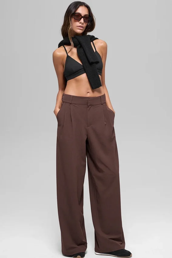 High-Waist Dreamscape-broek (lang) - Brownstone