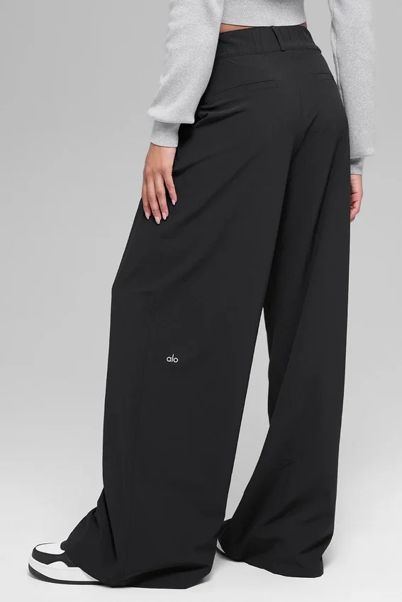 High-Waist Dreamscape-broek (lang) - Zwart