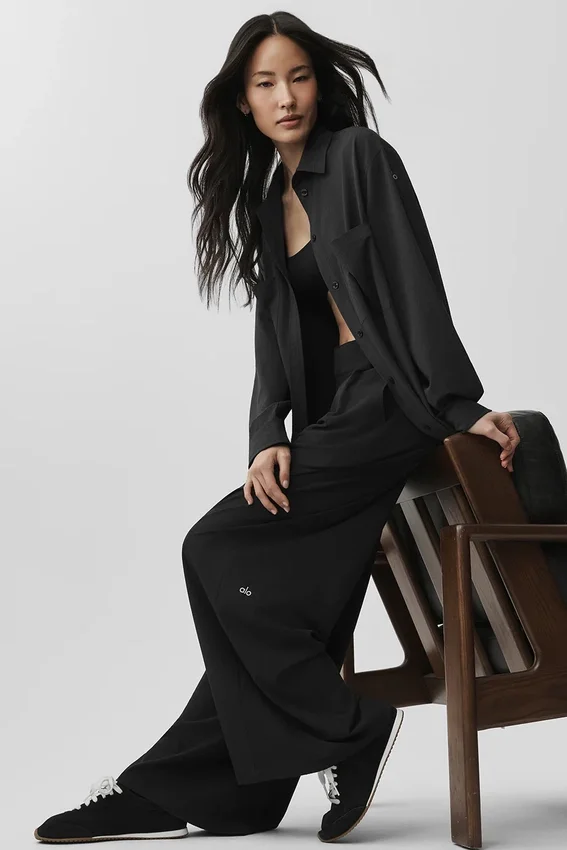 High-Waist Dreamscape-broek (Regular) - Zwart
