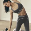High-Waist Heart Throb Legging - Antraciet/Wit